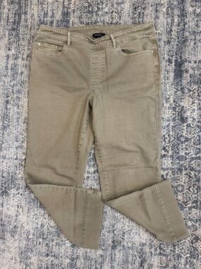 Tribal Olive Cropped Sand Washed Jeans